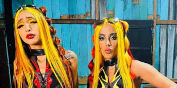 Influencer Ruivinha de Marte e a cantora Anitta vestidas com a mesma roupa